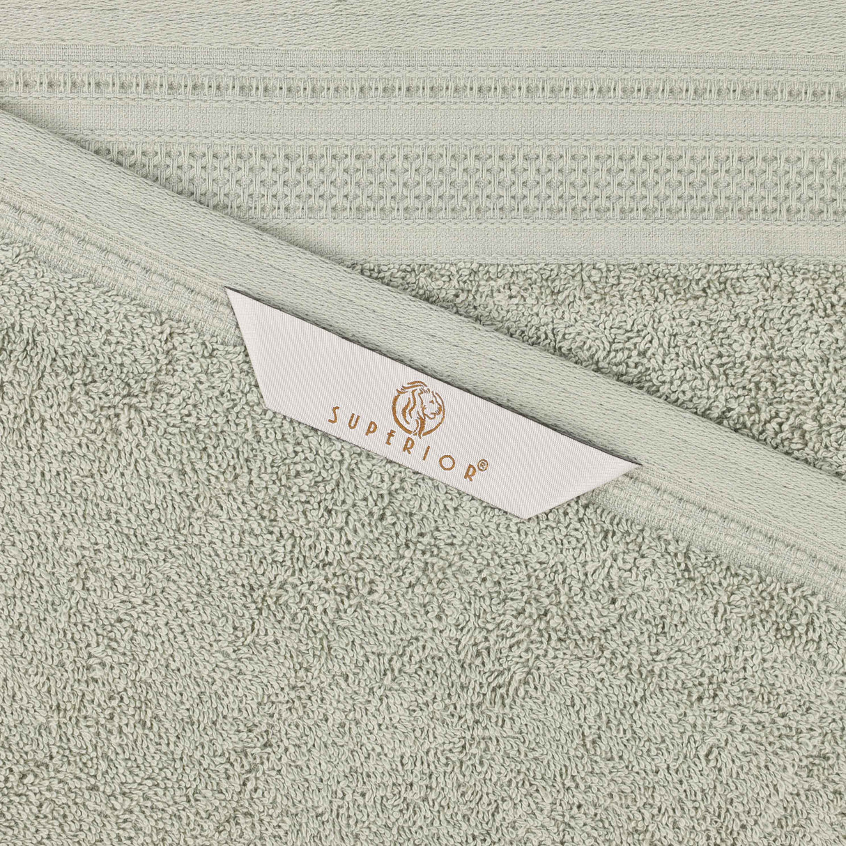 Honeycomb Textured Waffle Border Cotton Bath Towels, Set of 4 - Bath Towel by Superior Brand