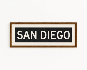 Framed San Diego California Bus Scroll