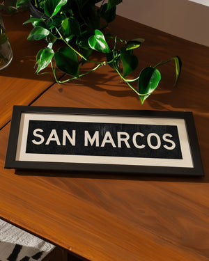 Framed San Marcos Texas Bus Scroll