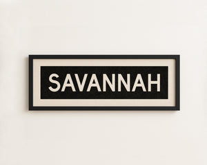 Framed Savannah Georgia Bus Scroll
