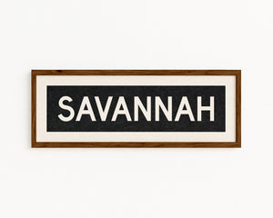 Framed Savannah Georgia Bus Scroll