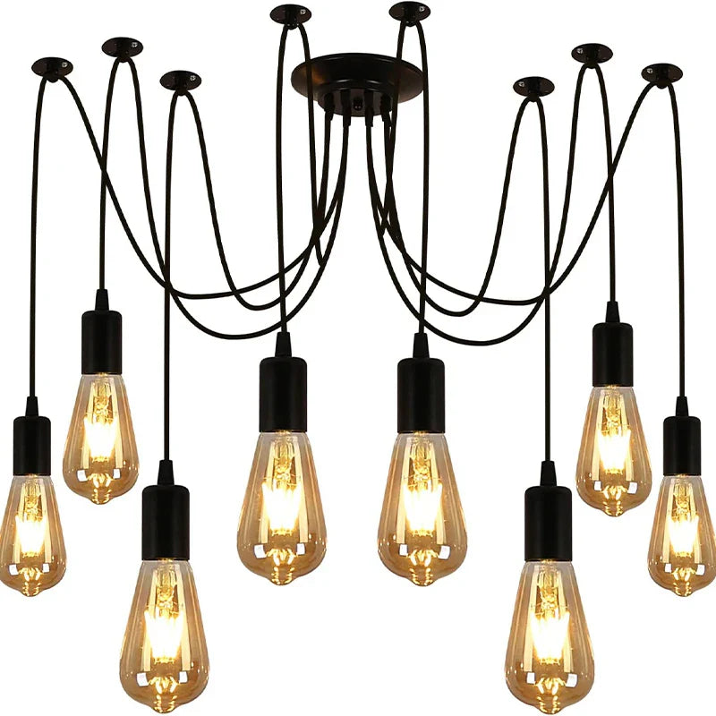 Spider Chandelier 8 Head E27 Pendant Light Vintage Industrial Ceiling Lamp