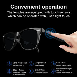 Bluetooth Smart Glasses Wireless Sunglasses Music Call TWS Audio Eyewear