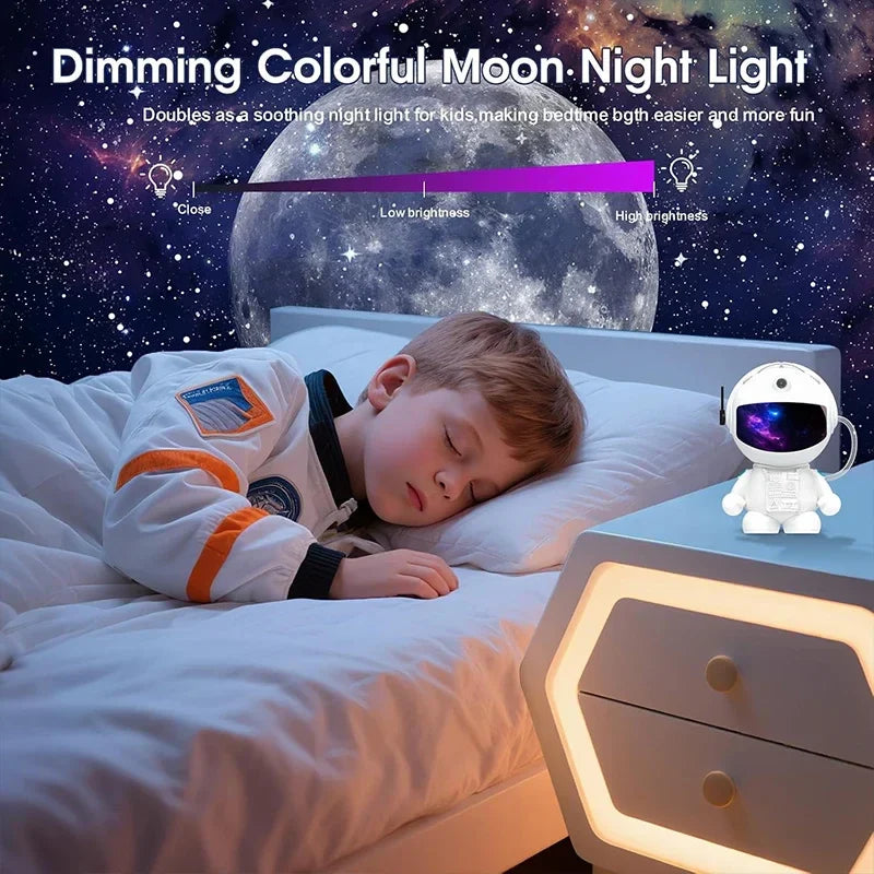 Space Galaxy Night Light Projector LED Astronaut 12-Film Discs Adjustable Brightness
