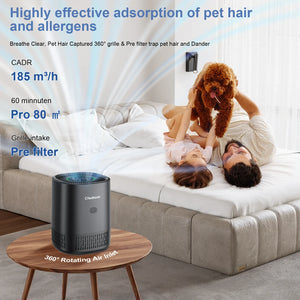 Air Purifier for Bedroom Home with HEPA Filter Smoke Allergies Pet Odor Dust