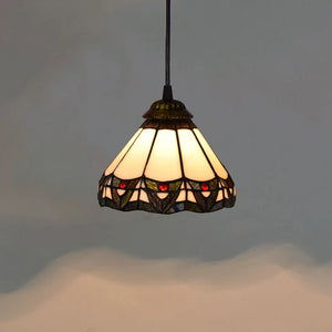 European Stained Glass Pendant Light 20cm Hanging Lamp Dining Bedroom Decor