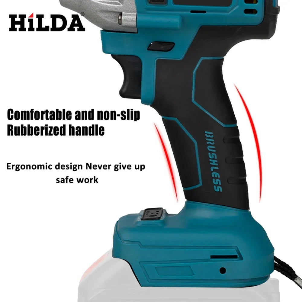 18V Cordless Impact Wrench 1/2 Inch Brushless Electric Socket Tool
