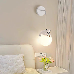 Resin Panda Pendant Light Modern Minimalist LED Lamp Kids Bedroom Ceiling Light