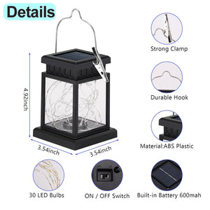 Solar LED Lanterns Outdoor Floor Hanging Balcony Garden Candle Lights Birds Decor