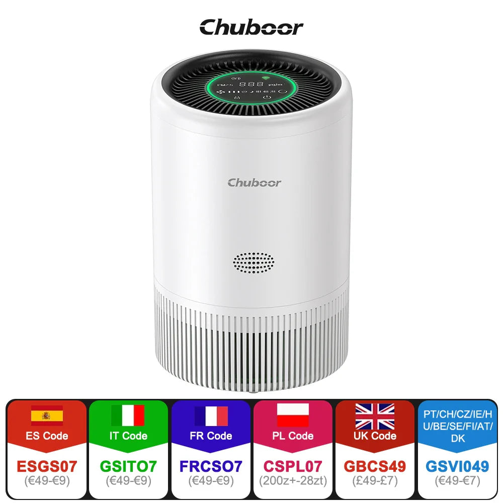 Smart Air Purifier with HEPA Filter App Control PM2.5 for Bedroom Pets Home