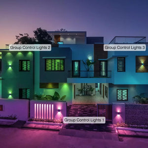 2 Pack Smart Outdoor Wall Lights RGBCW 10W LED Patio Lights App Voice Control