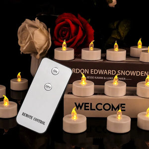 Flameless LED Tea Light Candles Remote Battery Operated Flickering 12 24 Pack