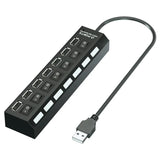 7 Port USB Hub with Switch Powered USB Splitter for PC Laptop MacBook