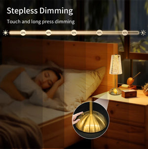 Rechargeable LED Table Lamp – Touch Dimmable Wireless Light for Bedroom & Desk