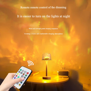Water Ripple Lamp RGB Ocean Wave Projector 16-Color Desk Night Light for Bedroom