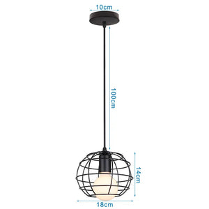 Retro Loft Industrial Pendant Light Wrought Iron Metal Ball E27 Hanging Lamp