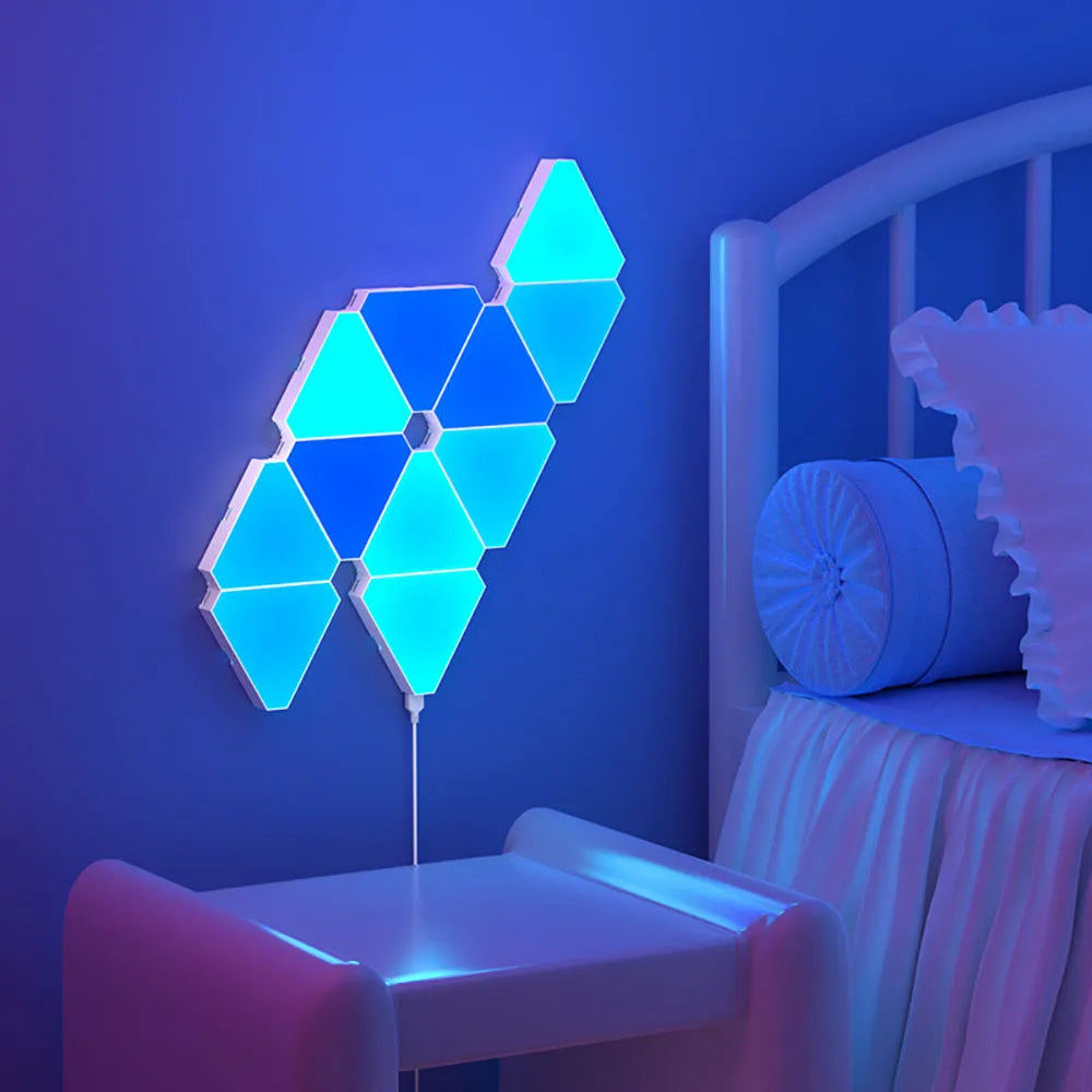 RGB Quantum LED Wall Lamp – Smart Rhythm Pickup Light for Bedroom & Gaming Setup