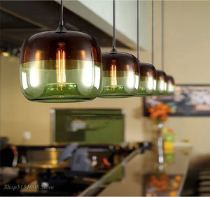 Nordic Glass Pendant Light – Modern LED Hanging Lamp for Kitchen & Living Room