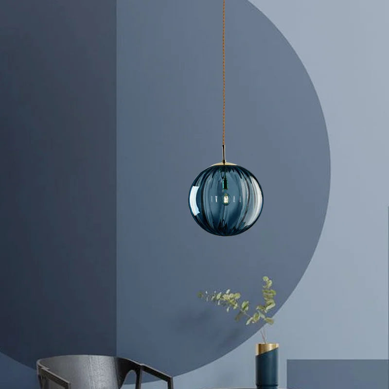 Modern LED Glass Ball Pendant Light Nordic Hanging Lamp for Bedroom Dining Bar
