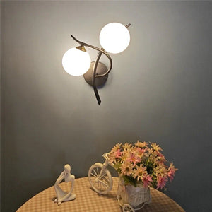 Nordic Modern LED Iron Wall Lamp Bedroom Bedside Corridor Glass Ball G9 Light