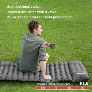 PACOONE Inflatable Camping Mattress with Pillow Ultralight Air Sleeping Pad Pump