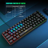 68-Key Gaming Keyboard USB Wired with RGB Backlight