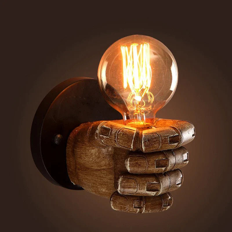 Resin Hand Wall Lamp – Left/Right Fist Sconce Light for Bar, Restaurant & Home Decor