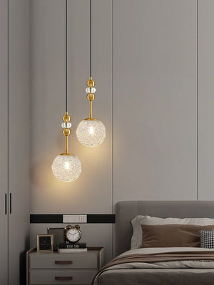 Modern Glazed Glass Chandelier Water Pattern Pendant Light Bedroom Cafe Decor