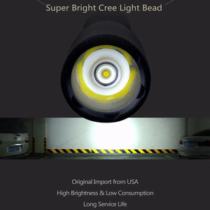 Aluminum Alloy Waterproof LED Flashlight with Bat-Style Handle – Super Bright Light