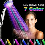 7-Color LED Rainfall Shower Head Water Saving Bathroom Replacement Sprayer