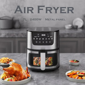 7L Smart Air Fryer Oven Oil Free 1400W Touch Control with Viewing Window