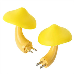 Mushroom LED Night Light Auto Sensor Wall Lamp Kids Bedroom Bedside US Plug Decor