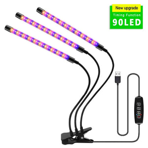 USB LED Grow Light Full Spectrum Clip Plant Lamp with Timer Control