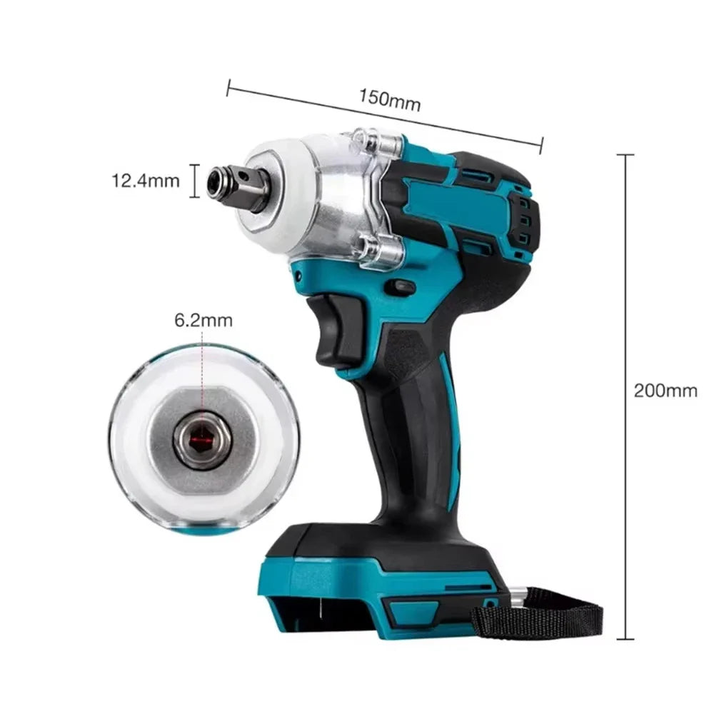 1/2'' Brushless Cordless Impact Wrench 520NM 18V Battery High Torque Tool