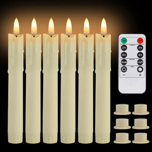 Flameless LED Taper Candles with Remote Flickering Battery Operated Set