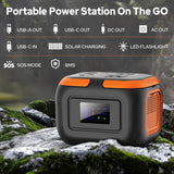 120W Portable Power Station 97.6Wh AC USB-C LED Light for Camping RV & Home Use