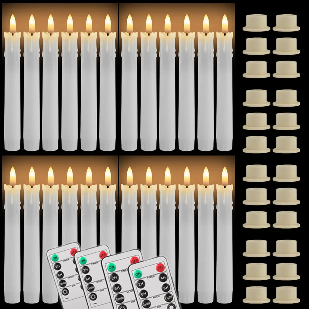 Flameless LED Taper Candles with Remote Flickering Battery Operated Set