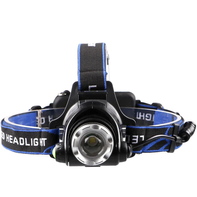 Powerful LED Headlamp Zoomable Rechargeable Waterproof for Camping Fishing