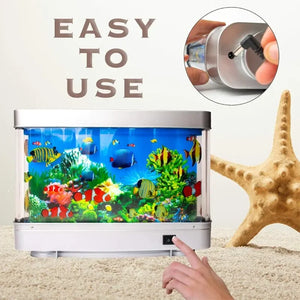 Tropical Fish Tank Lamp Virtual Aquarium LED Night Light Kids Room Gift