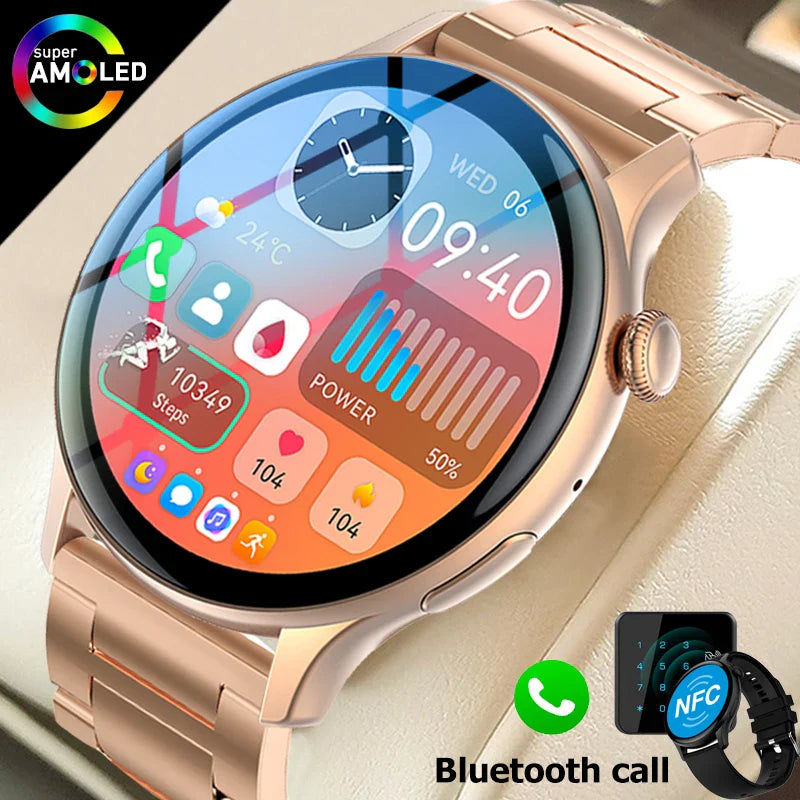 2025 AMOLED Smartwatch for Women Health Monitor AI Voice Bluetooth Call Watch