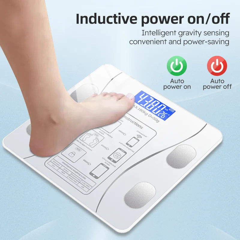 Smart Bluetooth Digital Scale – LED Display with App Sync and Rechargeable Battery
