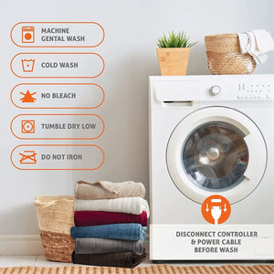 Electric Heated Throw Blanket Soft Washable 6 Heat Levels Auto Shut Off Safety