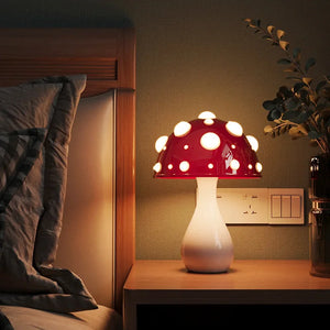 Amanita Mushroom LED Lamp Warm Light Bedside Night Light Desk Decor USB Home