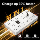 31-in-1 Power Strip Multi Outlet with USB Charging Ports and USB-C Fast Charging