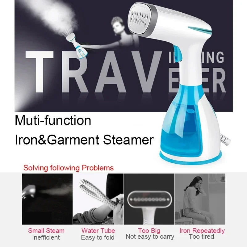 1500W Handheld Garment Steamer Fast Heat 280ml Portable Steam Iron Travel