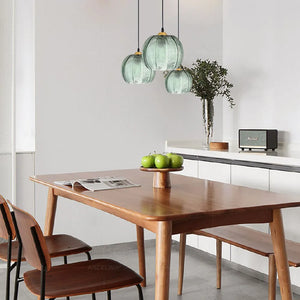 Modern Glass Pendant Light – Green Leaf Hanging Lamp for Bedroom & Living Room