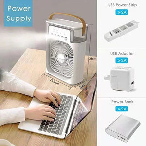 Portable Air Cooler Fan 3-in-1 600ML 3-Speed USB Powered