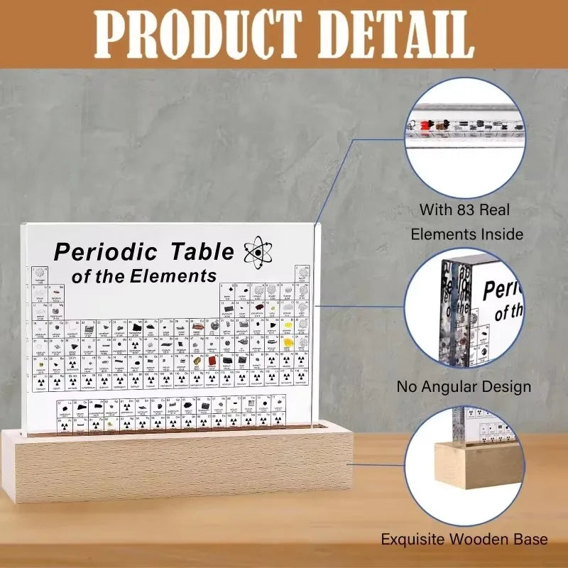 Acrylic Periodic Table Figurine – Mendeleev Science Desk Ornament Room Decor