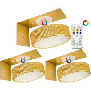 3 Pack Remote Control Picture Lights Battery Powered Dimmable Art Display Lamps