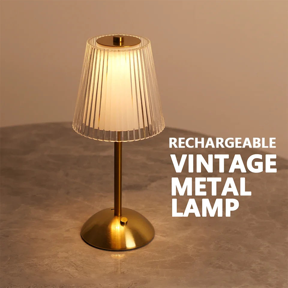 LED Touch Table Lamp Rechargeable Dimmable Bedside Light for Bedroom Bar Hotel